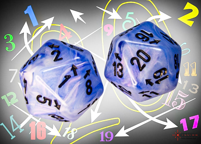 Chessex Countup&down Single D20: Vortex Ice Blue/Black Dice Chessex