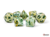 Chessex Mega-hedral Marble Green/Dark Green Polyhedral 7-Dice Set Dice Chessex   