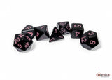 Chessex Opaque Pastel Black/Pink Polyhedral 7-Dice Set Dice Chessex   
