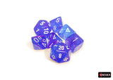 Chessex Nebula Aura/White Luminary Polyhedral 7-Dice Set Dice Chessex
