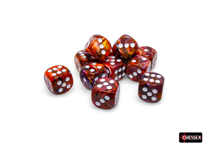 Chessex Festive Symphony/White 16mm 12d6 Dice Block Dice Chessex