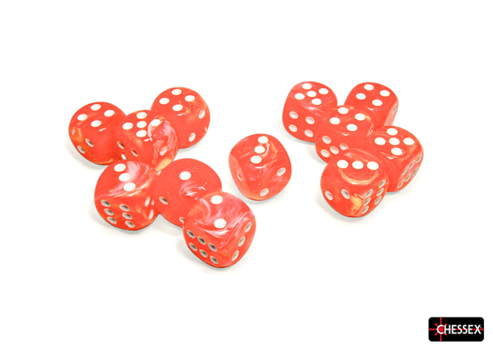 Chessex Festive Dahlia/White 16mm 12d6 Dice Block Dice Chessex