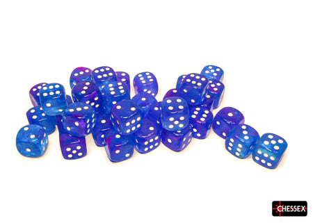 Chessex Nebula Aura/White Luminary 12mm 36d6 Dice Block Dice Chessex