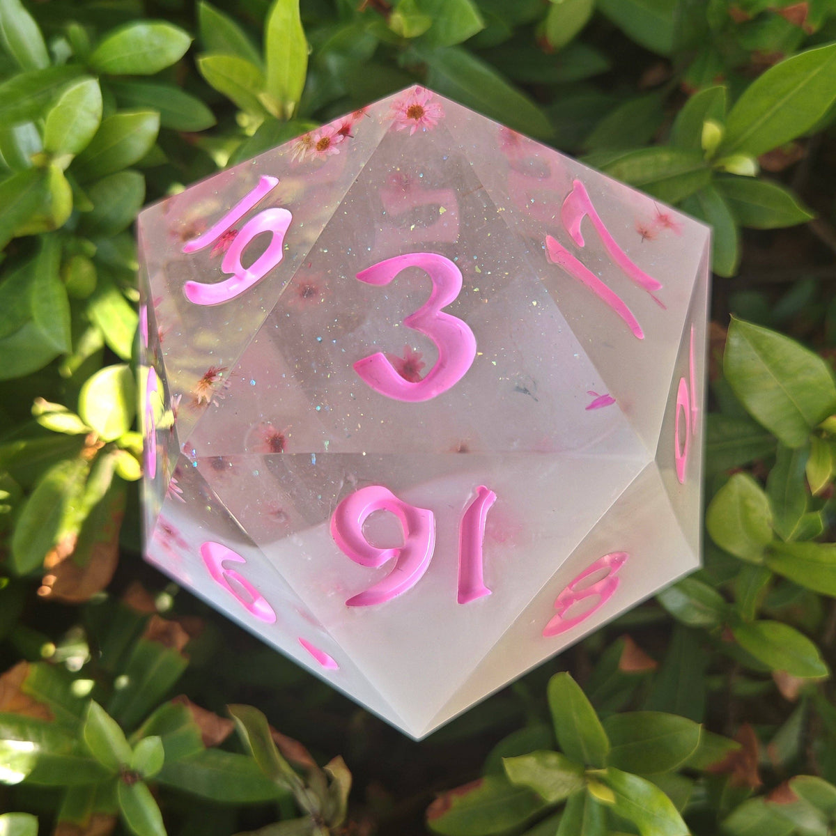 Captured Magic 100mm Chonk D20 - Sakura Cherry Blossom Dice Hymgho Premium Dice