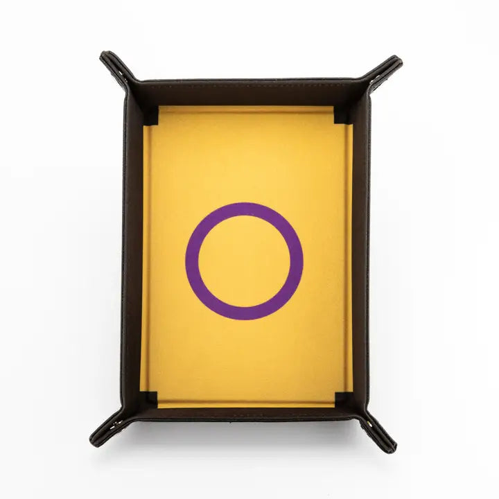 Folding Dice Tray with Leather Backing - Pride Flags (9 options) Dice FanRoll by Metallic Dice Games Dice Tray Intersex