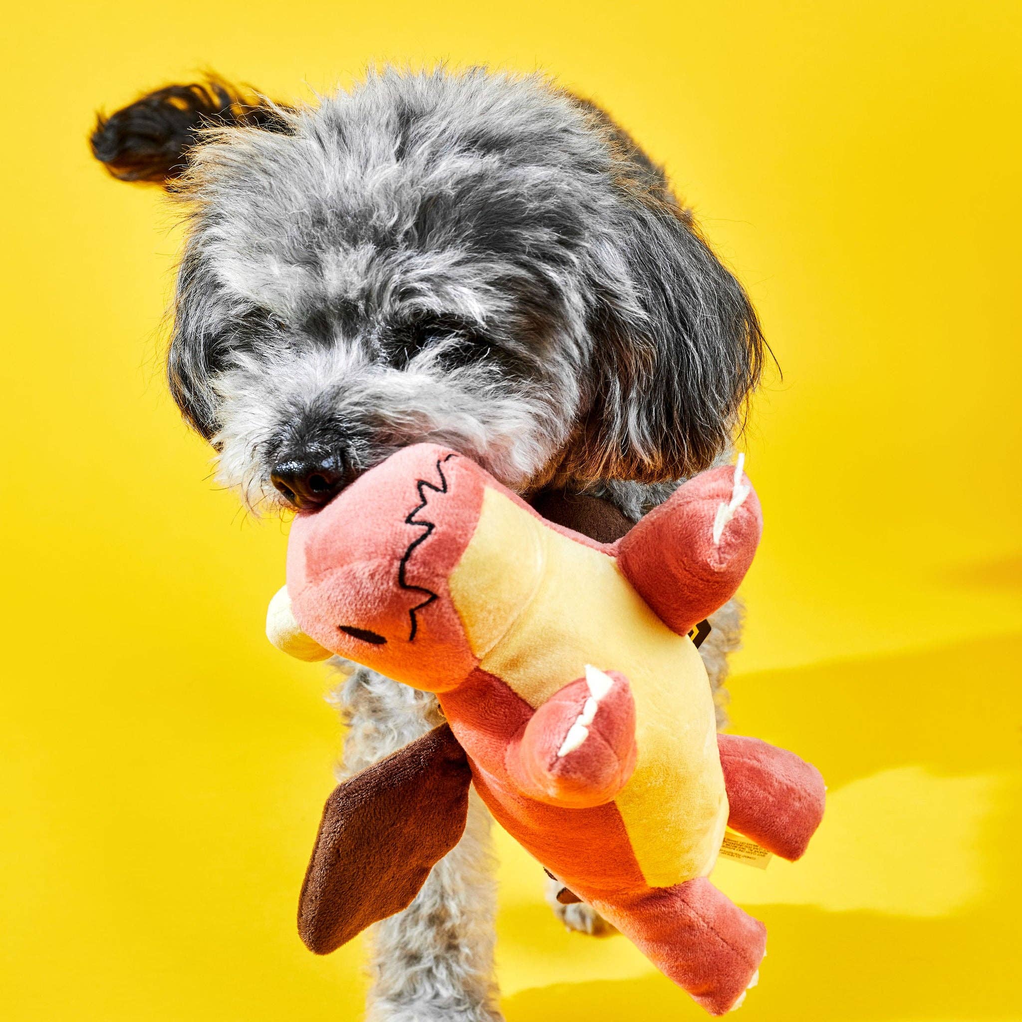 Red Dragon Plush Dog Toy with Squeaker Plushes Dispel Dice   