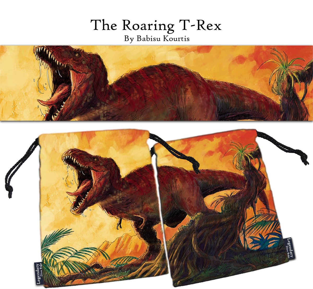 Legendary Dice Bag: The Roaring T-Rex XL Supplies Drawlab Entertainment