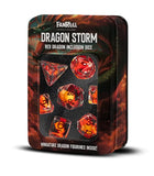 Fanroll Dragon Storm Inclusion Resin Dice Set (2 options) Dice FanRoll by Metallic Dice Games 7ct Dragon Storm Red