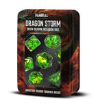 Fanroll Dragon Storm Inclusion Resin Dice Set (2 options) Dice FanRoll by Metallic Dice Games 7ct Dragon Storm Green