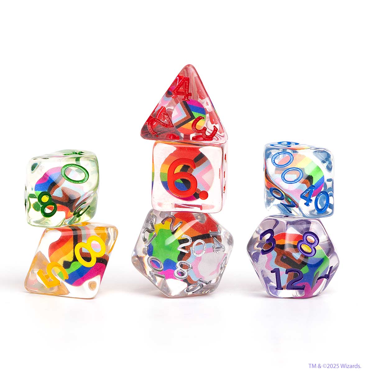 D&D Progress Pride Dice Set 7ct Dice Sirius Dice