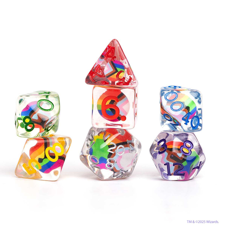 D&D Progress Pride Dice Set 7ct Dice Sirius Dice