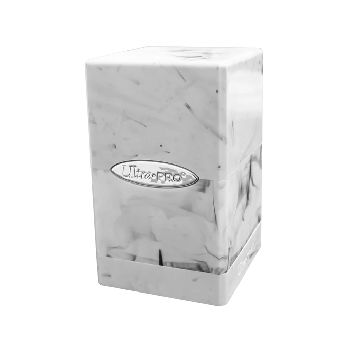 Satin Tower Deck Box: White and Black Supplies Ultra Pro