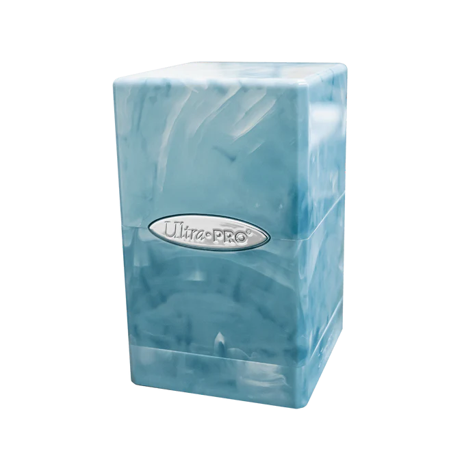 Satin Tower Deck Box: Light Blue and White Supplies Ultra Pro