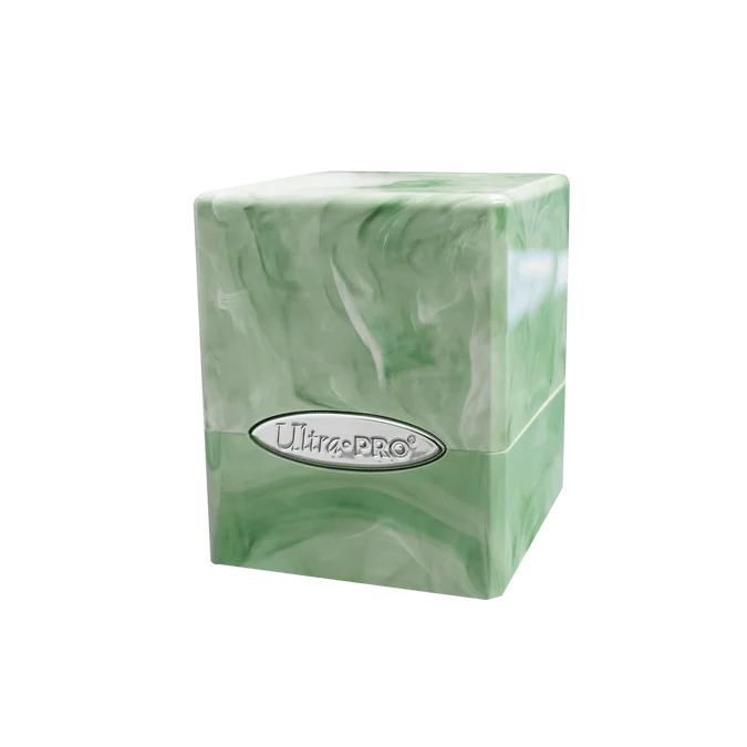 Satin Cube Deck Box: Lime Green and White Supplies Ultra Pro