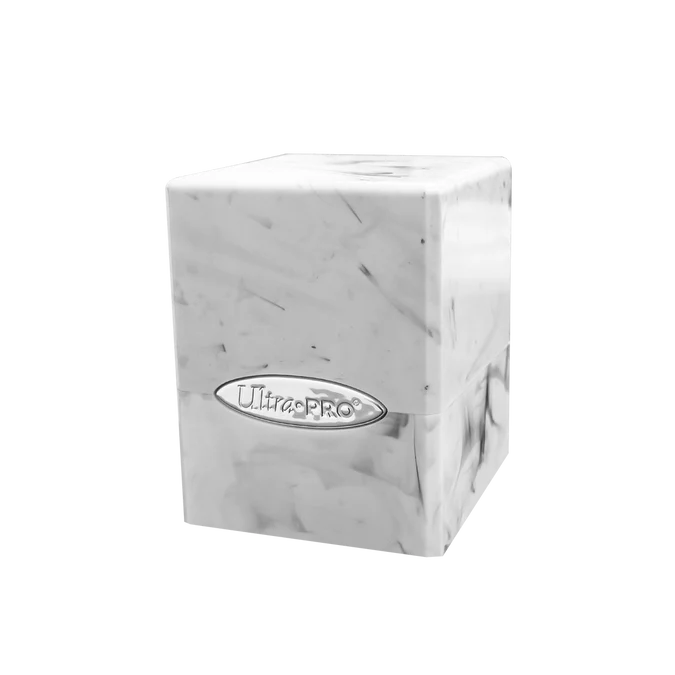 Satin Cube Deck Box: White and Black Supplies Ultra Pro