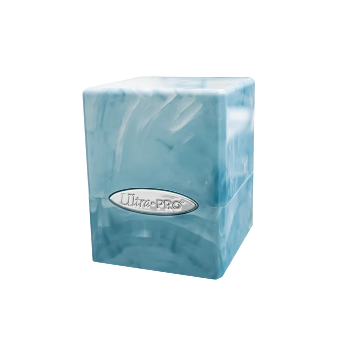 Satin Cube Deck Box: Light Blue and White Supplies Ultra Pro