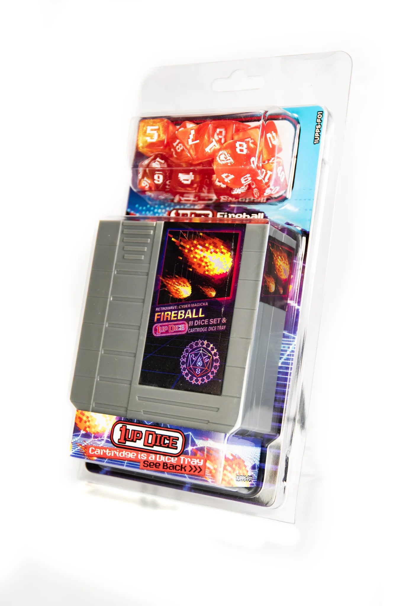 1UP Dice Polyhedral Set: Fireball Dice Infinite Black