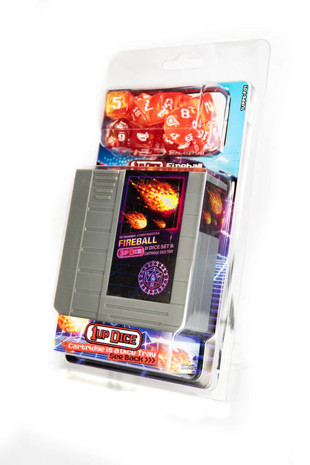 1UP Dice Polyhedral Set: Fireball Dice Infinite Black