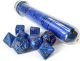 Chessex Lab Dice 9: Borealis Midnight/copper Polyhedral 7-Die Set (with bonus die) Dice Chessex Lab BO MidN/Cop