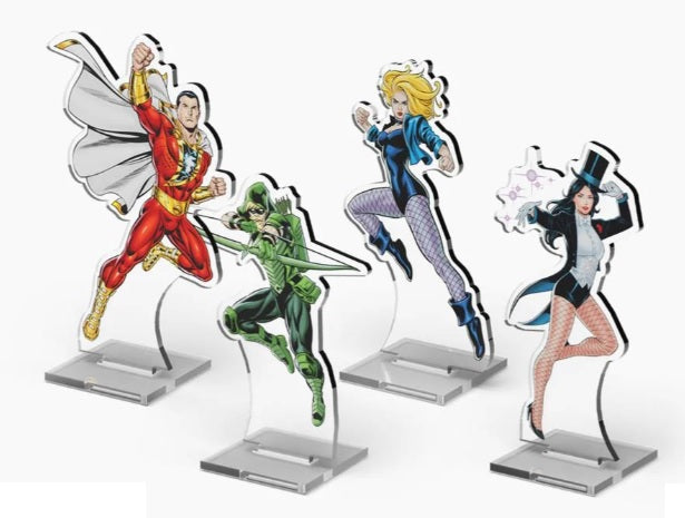 DC Comics DBG: 2DZ Acrylic Standees - Pack 3 - Shazam!, Green Arrow, Black Canary, Zatanna Board Games Cryptozoic Entertainment