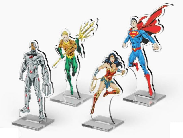 DC Comics DBG: 2DZ Acrylic Standees - Pack 2 - Superman, Wonder Woman, Aqua Man, Cyborg Board Games Cryptozoic Entertainment