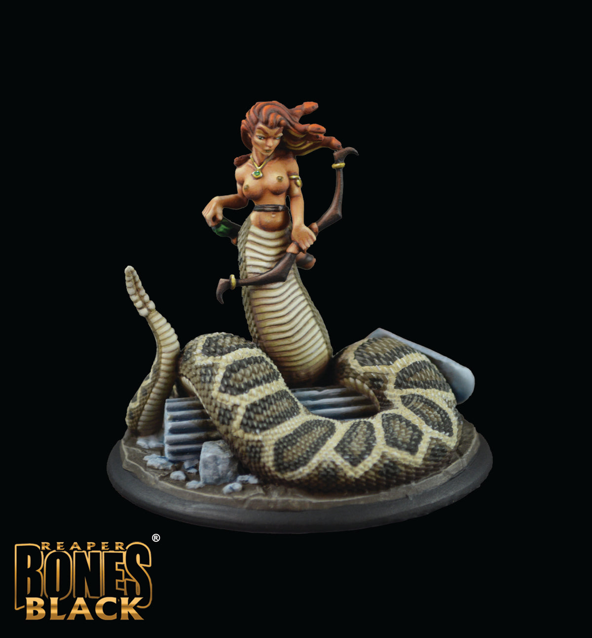 Reaper Bones Black: Greater Medusa Miniatures Reaper Miniatures   