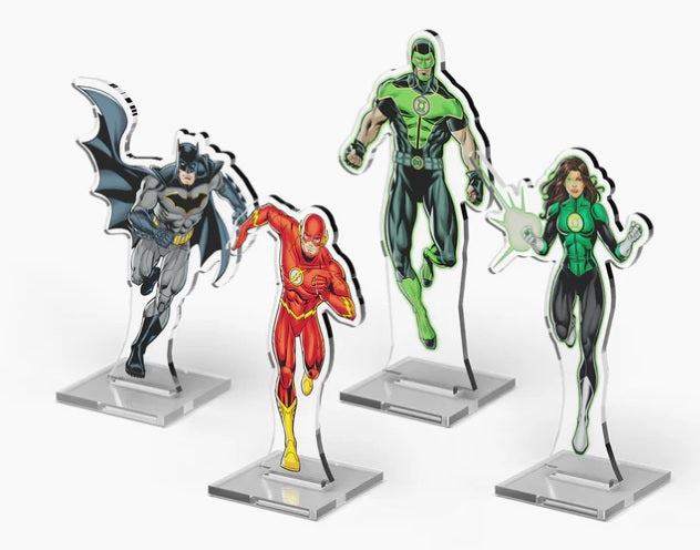 DC Comics DBG: 2DZ Acrylic Standees - Pack 1 - Batman, The Flash, Simon Baz, Jessica Cruz Board Games Cryptozoic Entertainment