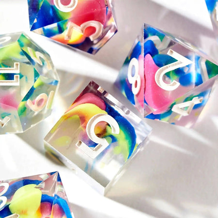 Color Spray 7-Piece Polyhedral Dice Set Dice Dispel Dice   