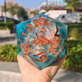 Captured Magic 100mm Chonk D20 - Cloudfall Dice Hymgho Premium Dice