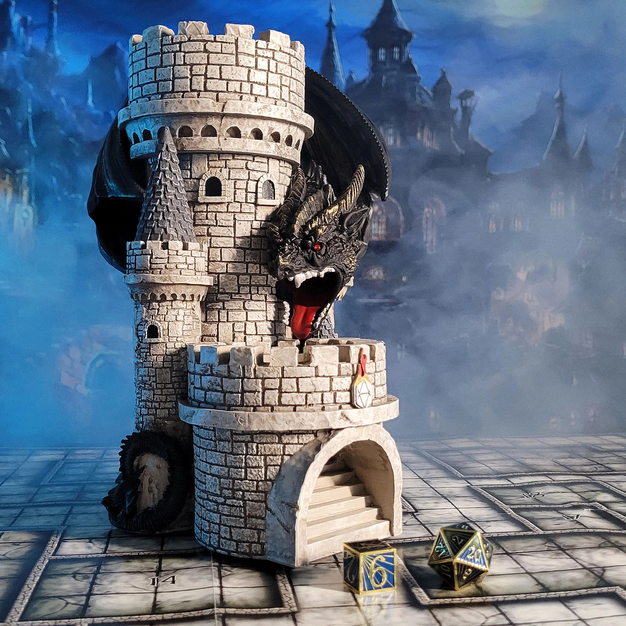 Dragon's Keep Dice Tower (4 options) Dice Forged Dice Co Black Dragon's Keep  