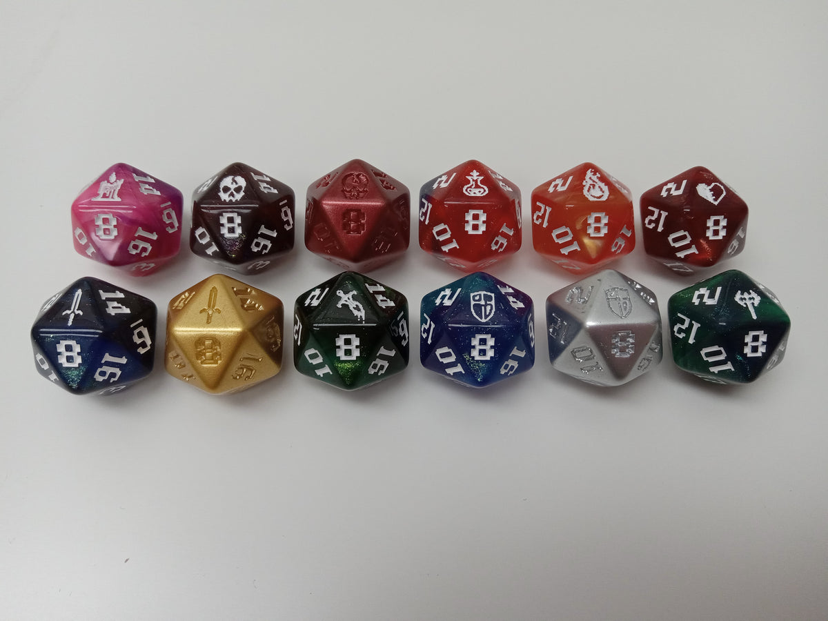1UP Dice 12d20 Set Dice Infinite Black