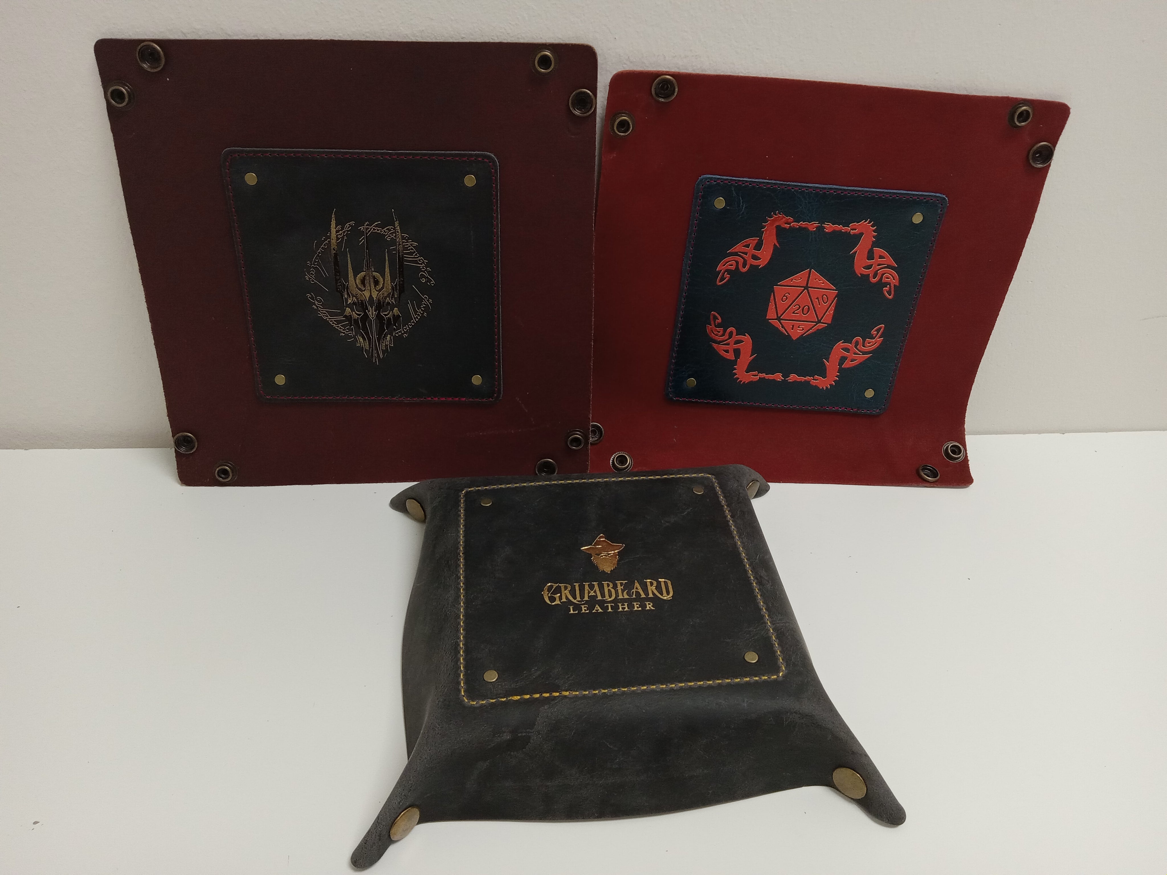 Grimbeard's Collapsible Dice Tray with Snaps Dice Grimbeard Leather   