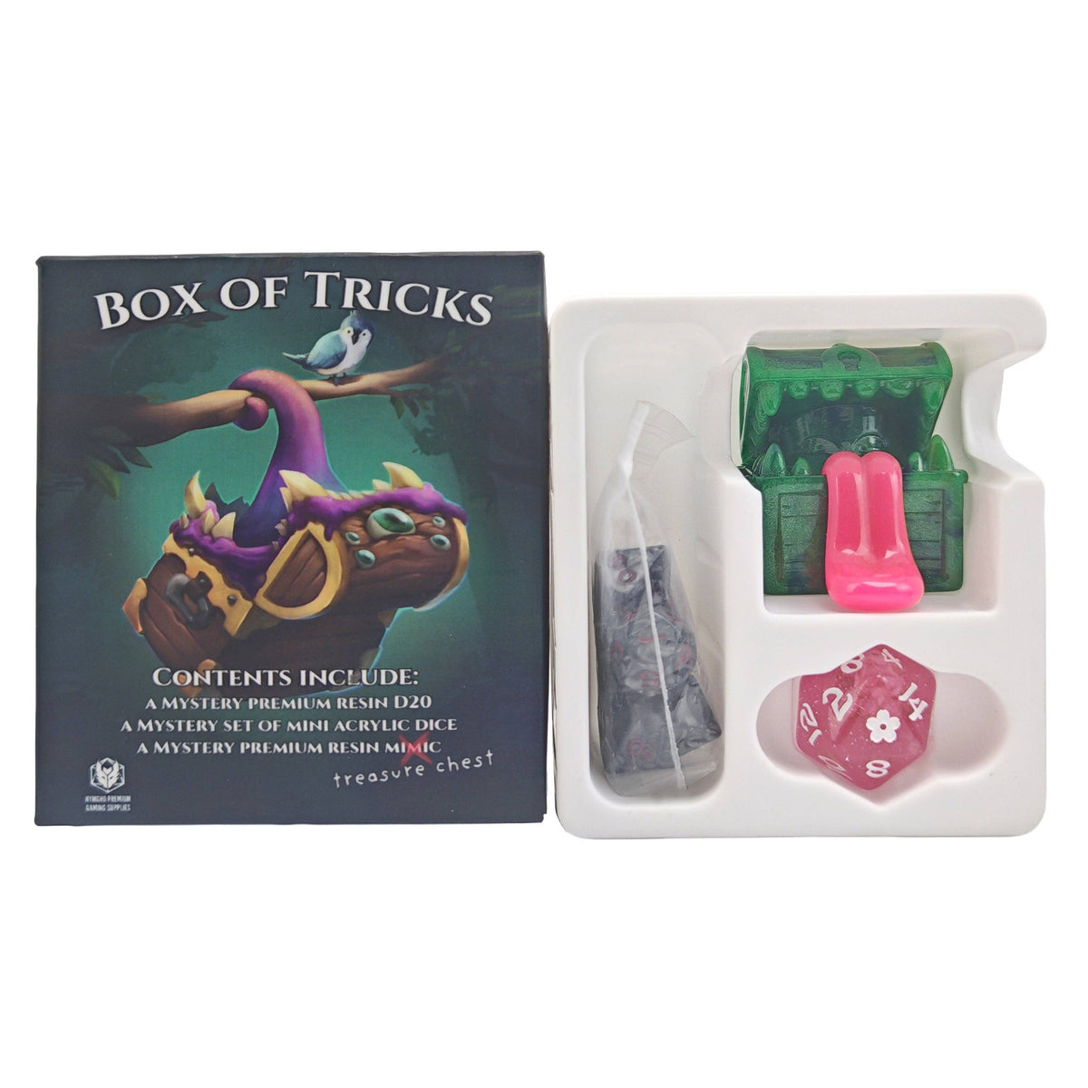 Box of Tricks - Mystery Mini Dice, D20, and Mimic Dice Hymgho Premium Dice
