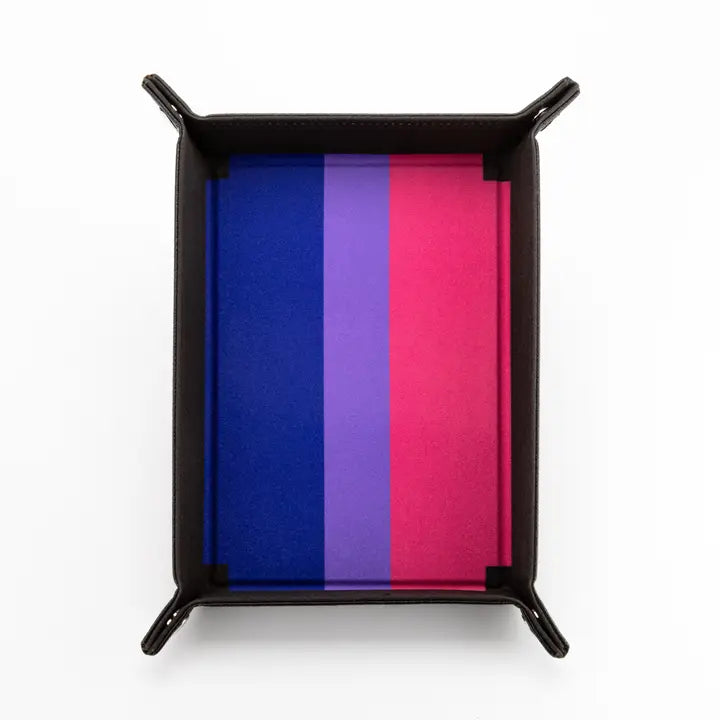 Folding Dice Tray with Leather Backing - Pride Flags (9 options) Dice FanRoll by Metallic Dice Games Dice Tray Bisexual