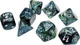 Chessex Lab Dice 9: Lustrous Neptune/grey Polyhedral 7-Die Set (with bonus die) Dice Chessex Lab Lust Nep/Grey