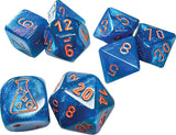 Chessex Lab Dice 9: Borealis Midnight/copper Polyhedral 7-Die Set (with bonus die) Dice Chessex