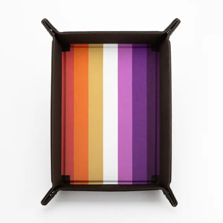 Folding Dice Tray with Leather Backing - Pride Flags (9 options) Dice FanRoll by Metallic Dice Games Dice Tray Lesbian