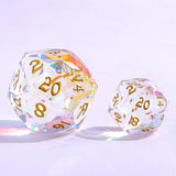 30mm Chonk Luster Cut D20 - Prismatic Crystal Dice Hymgho Premium Dice