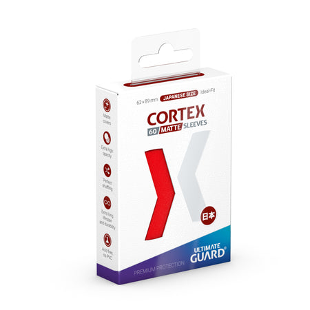 Ultimate Guard Cortex Sleeves - Japanese Size 60ct (18 options) Supplies Ultimate Guard Cortex JPN Matte Red 