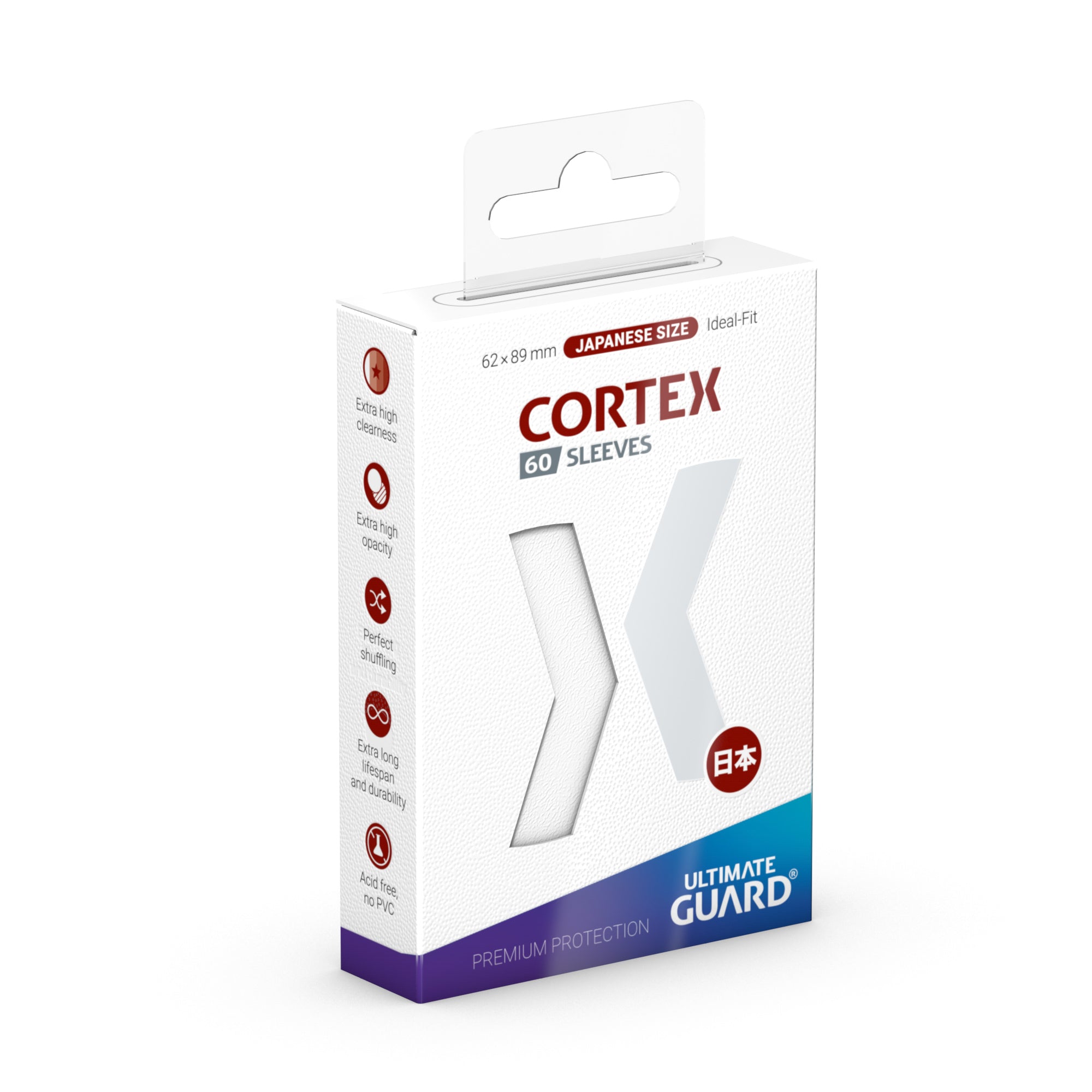 Ultimate Guard Cortex Sleeves - Japanese Size 60ct (18 options) Supplies Ultimate Guard Cortex JPN Glossy White 