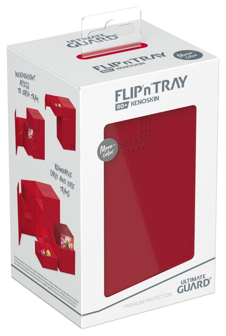 Ultimate Guard Flip'n'Tray Deck Box (17 options) Supplies Ultimate Guard FlipTray 80+ Red 