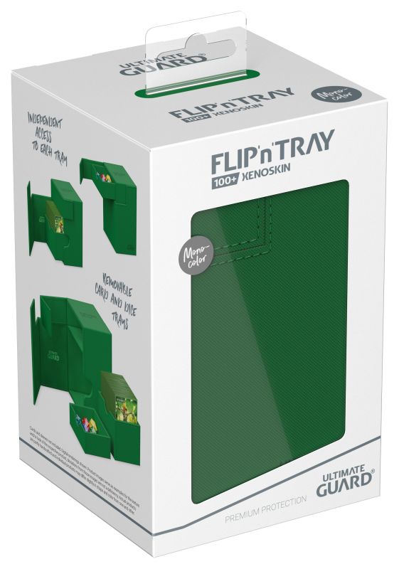 Ultimate Guard Flip'n'Tray Deck Box (17 options) Supplies Ultimate Guard FlipTray 100+ Green 