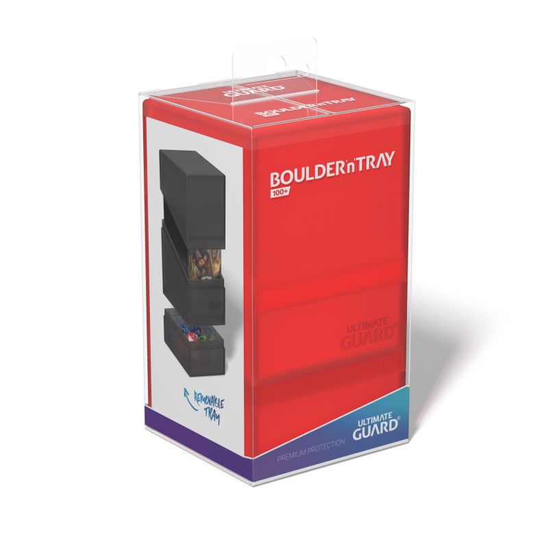 Boulder'n'Tray 100+ Deck Box (6 options) Supplies Ultimate Guard Boulder Tray Ruby