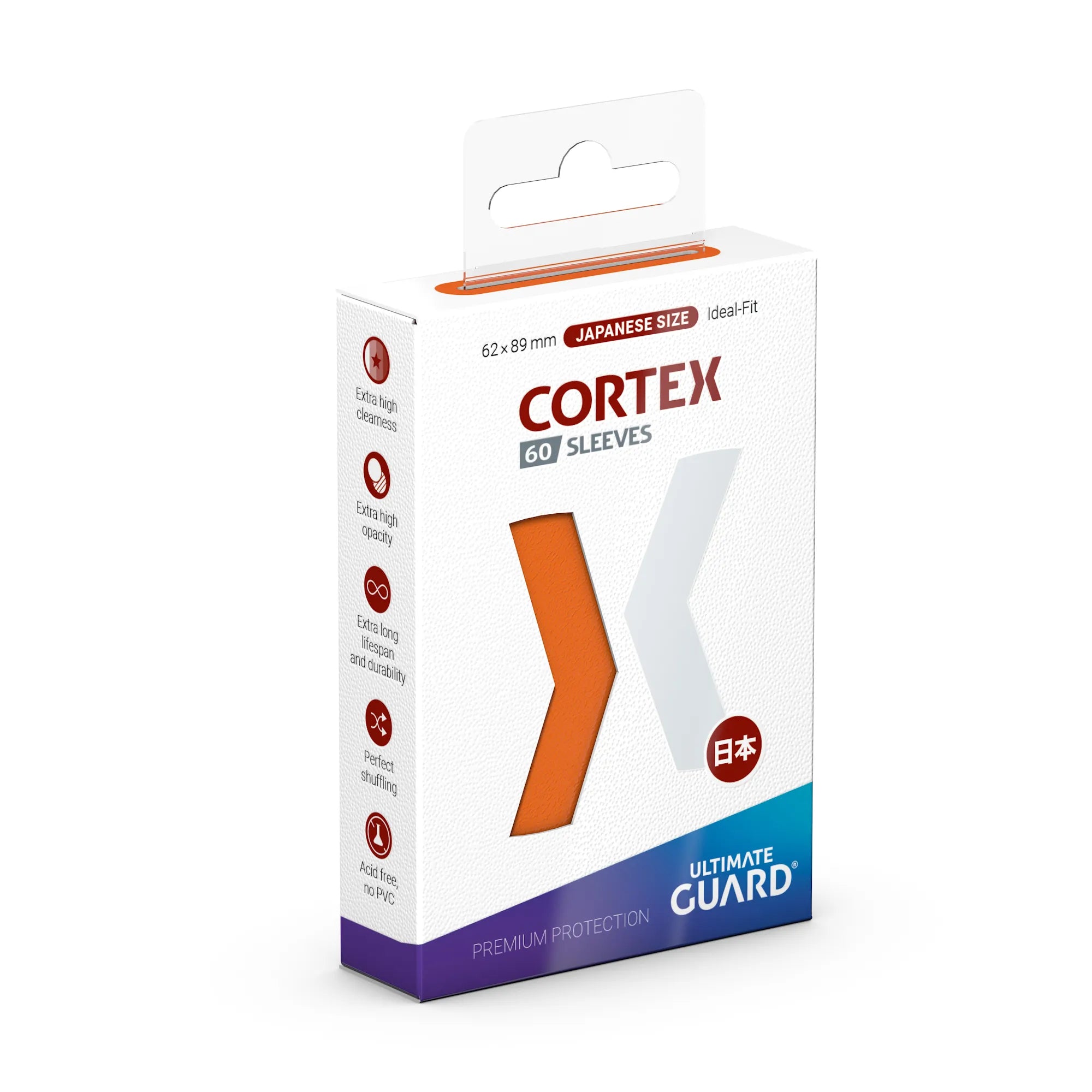 Ultimate Guard Cortex Sleeves - Japanese Size 60ct (18 options) Supplies Ultimate Guard Cortex JPN Glossy Orange 