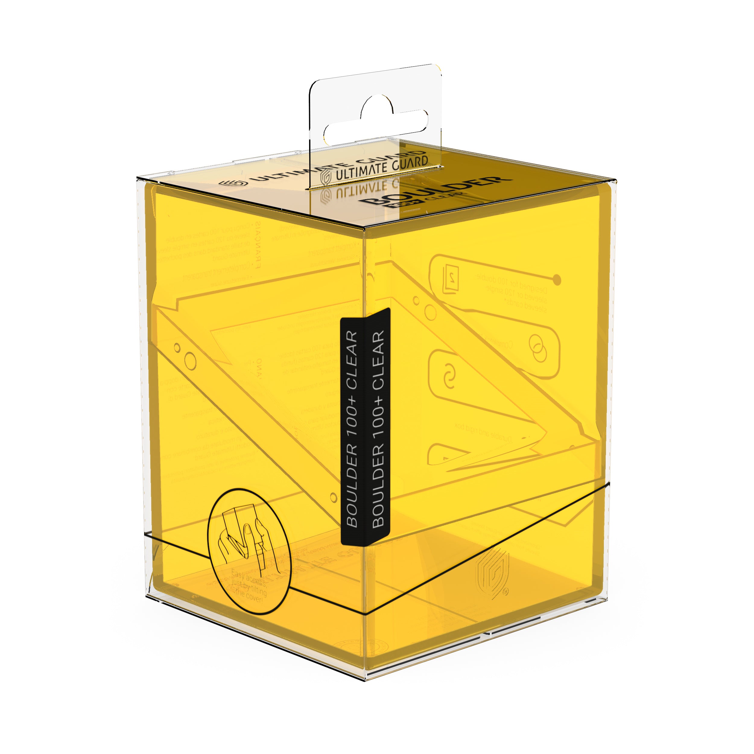 Boulder 100+ Clear Series Deck Box (10 options) Supplies Ultimate Guard Boulder Clear Amber