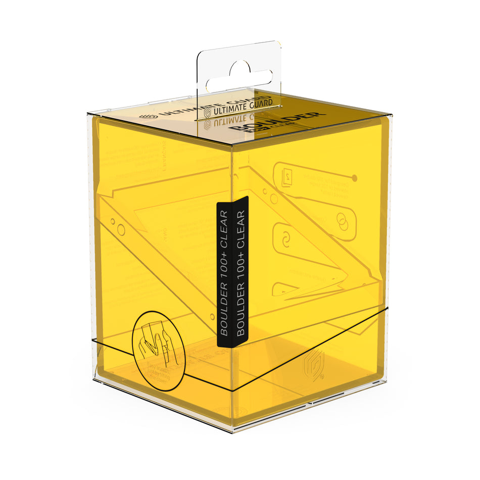 Boulder 100+ Clear Series Deck Box (10 options) Supplies Ultimate Guard Boulder Clear Amber