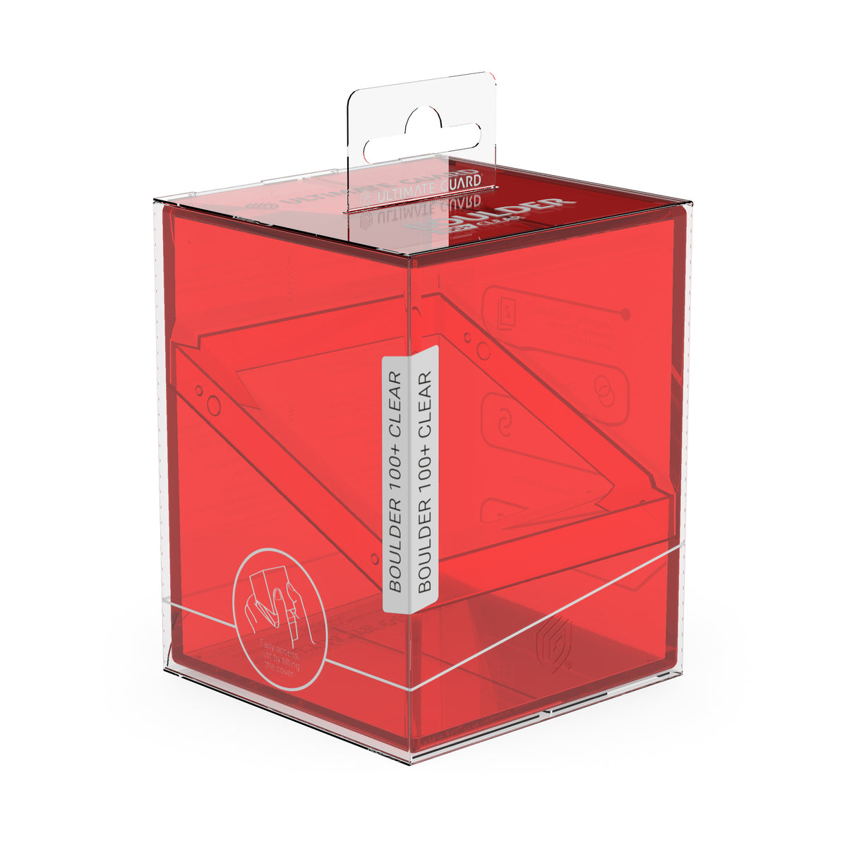 Boulder 100+ Clear Series Deck Box (10 options) Supplies Ultimate Guard Boulder Clear Ruby