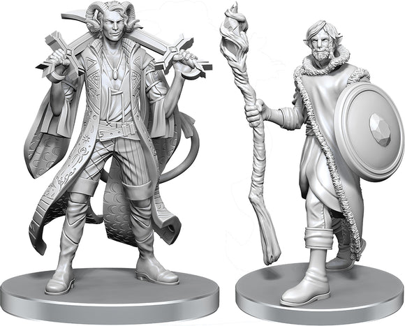 Critical Role Unpainted Miniatures Mollymauk Tealeaf & Caduceus Clay Miniatures WizKids CR Mollymauk Tealeaf & Caduceus Clay
