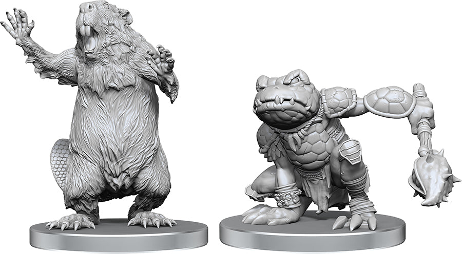 Pathfinder Battles Deep Cuts Unpainted Miniatures Boggard Scout & Castoroides Miniatures WizKids PF Boggard Scout & Castoroides