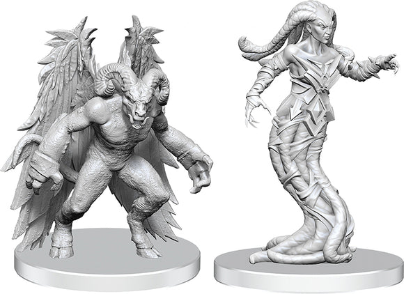 Pathfinder Battles Deep Cuts Unpainted Miniatures: Gylou (Handmaiden Devil) & Ferrugon (Rust Devil)